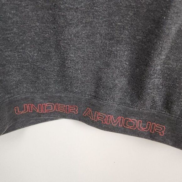 Under Armour Red & Gray Color Block Sweatshirt Track Jacket Zipper Front Mens L - Picture 4 of 5